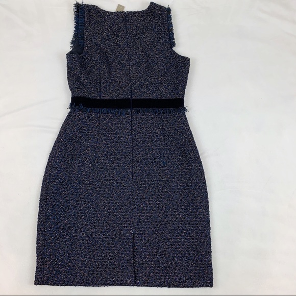 J Crew Sparkle Tweed sheath dress velvet frayed - Picture 12 of 12